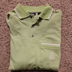 PGA Tour Mens Medium Green Knit Polo